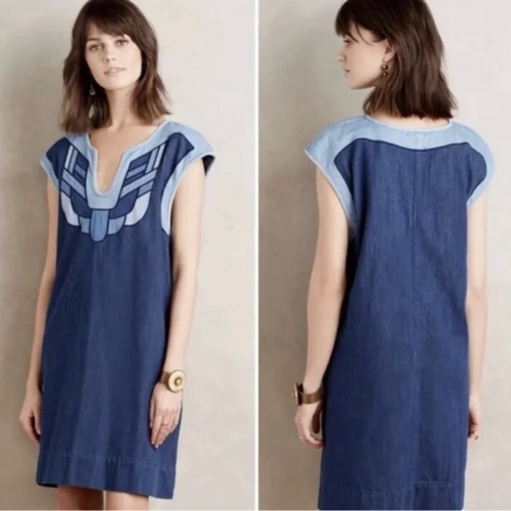 Anthropologie Samara Holding Horses Denim Dress